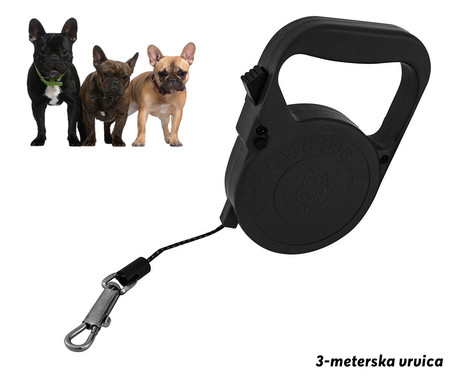 EOL - Pasji povodec, 3m, do 9kg, črn