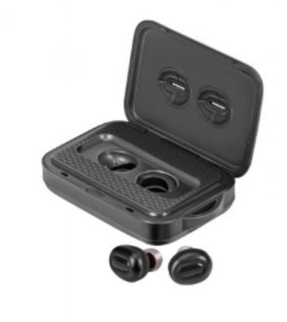 EOL - PROMATE PowerBeat 2/1, TWS-True Wireless Sound, ultra-lahke brezžične stereo slušalke z 5000 mAh polnilno postajo, črne