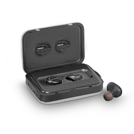 EOL - PROMATE PowerBeat TWS ultra-lahke brezžične stereo slušalke z 5000 mAh polnilno postajo, srebrne