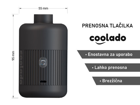 EOL - COOLADO ePump prenosna brezžična tlačilka, za blazine / žoge / igrače / žar, baterija, različni nastavki, etui, črna