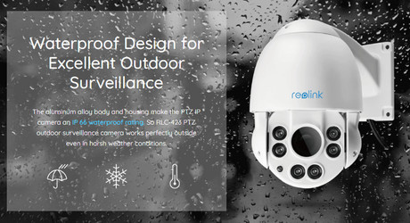 EOL - Kamera Reolink RLC-423, zunanja/notranja, 5MP Super HD (2560x1920), nočno snemanje, vrtljiva, senzor gibanja, IP66, upravljanje na daljavo - TOP KVALITETA