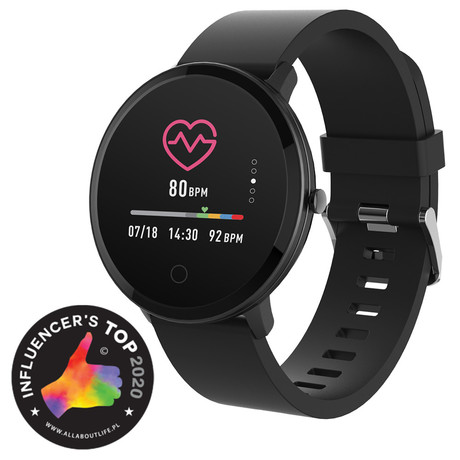 EOL - FOREVER pametna ura FOREVIVE SB320, Bluetooth, aplikacija, vodoodporna IP67, srčni utrip/pedometer/kalorije/spanje/multisport mode + darilo dodaten pas, črna