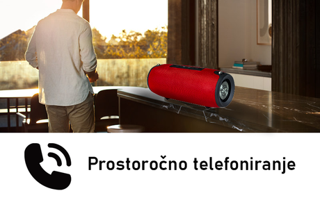 EOL - MANTA SPK15GO Bluetooth zvočnik + woofer, BT5.0/USB/MicroSD/Radio FM/AUX-in, 20W, IPX4, do 8 ur predvajanja, rdeč