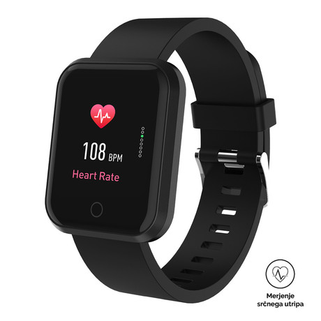 EOL - FOREVER pametna ura FOREVIGO SW300, Bluetooth, aplikacija, vodoodporna IP67 + darilo dodaten pas, črna