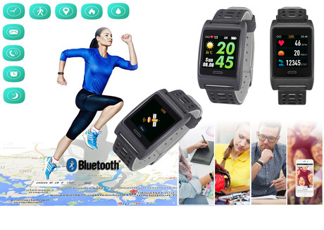 EOL - TREVI Športna ura T-FIT 280, 1.3'' zaslon, Bluetooth, GPS, srčni utrip, kompas,  športne aktivnosti, klici/SMS/socialna omrežja, črno/siva