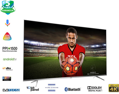 EOL - LED TV TCL 50" (diagonala 127cm) 50DP660, 4K UHD, Android, Smart, WiFi, 1500Hz, HDR Pro, 10bit, Wide Color Gamut, Ultra tanko ohišje