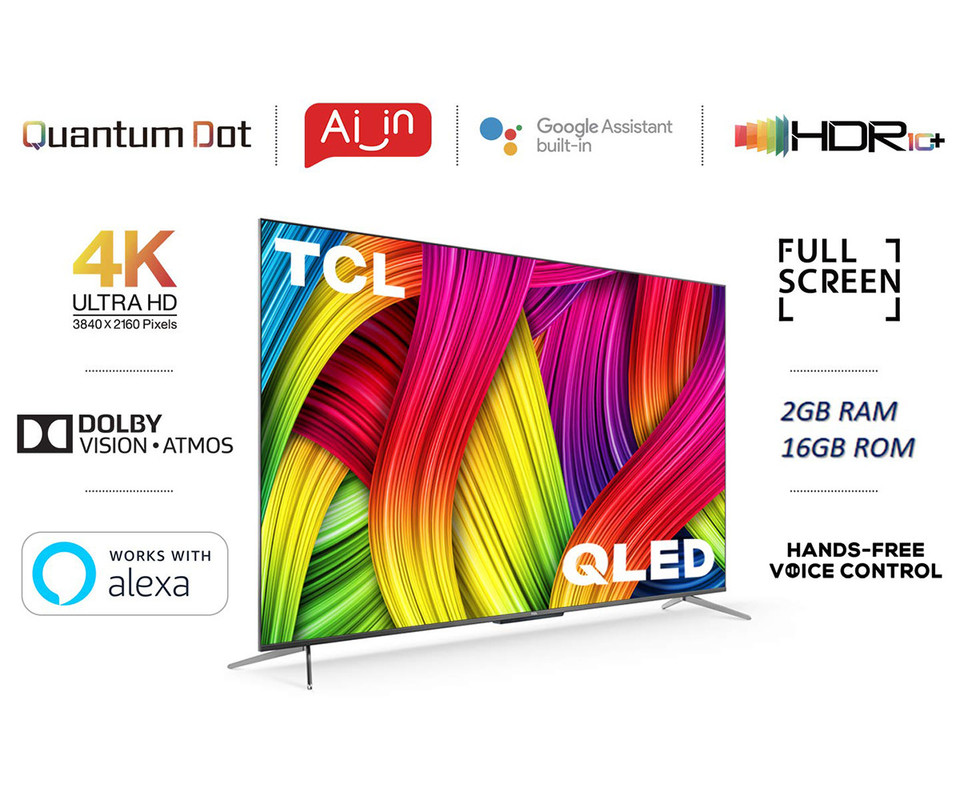 Qled Tv Tcl 65c715 65 Diagonala 165cm 4k Uhd Android Tv Quantum Dot Dolby Atmos Wifi Hdr Premium Bluetooth Voice Search Bonajo