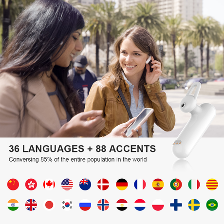 Prevajalnik Timekettle WT2 Plus, AI, dvojna slušalka + polnilna baza, 36 jezikov (tudi slovenski jezik)