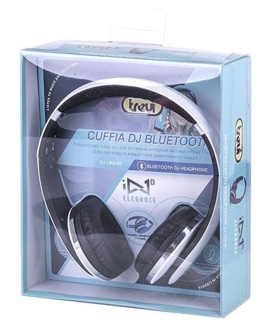 EOL - TREVI Brezžične BLUETOOTH slušalke DJ 1200 BT + mikrofon, AUX-in, zložljive, belo/črne