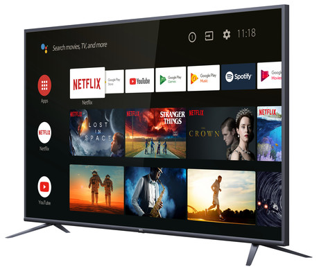 EOL - LED TV TCL 75" (diagonala 190,5cm) 75EP660, 4K-UHD, HDR Smart, Android 9.0, Pameten, WiFi, 10bit, Micro Dimming,  Ultra tanko metalno titanium ohišje
