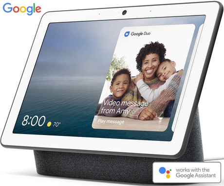 Google Nest Hub Max pametni zaslon / zvočnik, 10" zaslon, WiFi, Bluetooth 5.0, Google Assistant + Home, glasovni pomočnik, glasovno upravljanje, mikrofoni, siv (Charcoal)