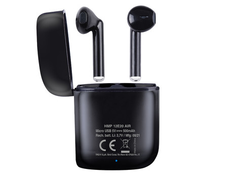 TREVI HMP 12E20 AIR mini Bluetooth 5.1 slušalke z mikrofonom, TWS, polnilna enota, touch kontrola, črne