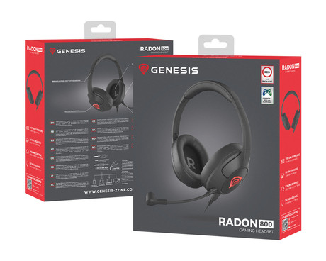 GENESIS RADON 800 gaming naglavne slušalke, 2v1, 7.1 STEREO zvok, snemljiv mikrofon, ultra lahke, LED osvetlitev, dodatne ušesne blazinice, + torbica, črne