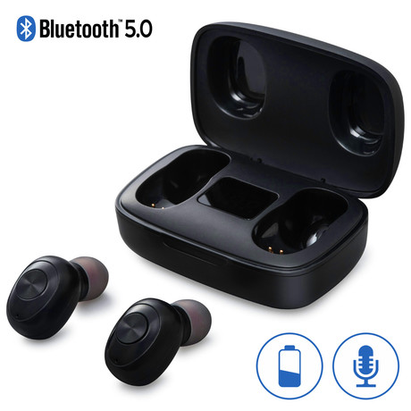EOL - TREVI HMP 12E04 AIR mini Bluetooth 5.0 slušalke z mikrofonom, TWS, polnilna enota, touch kontrola, črne
