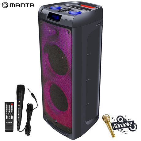 MANTA SPK5350 Flame, Karaoke, vgrajena baterija, Bluetoth / USB / MP3 / RADIO FM, Disco LED lučke, TWS, Super Bass, Power bank, 10.000W P.M.P.O