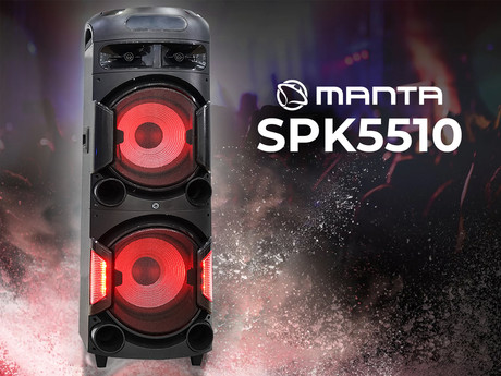 EOL - MANTA SPK5510, Karaoke, vgrajena baterija, Bluetoth/USB/MP3/RADIO FM, LED lučke, TWS, neverjetna moč 50.000W P.M.P.O.