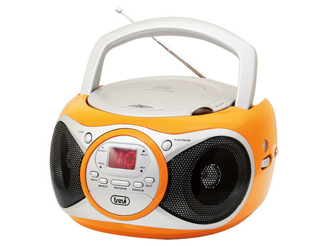 TREVI CD 512 Boombox radijski in CD predvajalnik, FM Radio, AUX, LCD zaslon, antena, oranžen