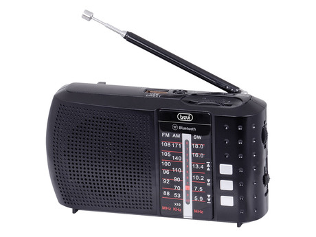 TREVI RA 7F20 Prenosni Radio FM/AW/SW, Bluetooth, MP3, USB/MicroSD, polnilna baterija, črn