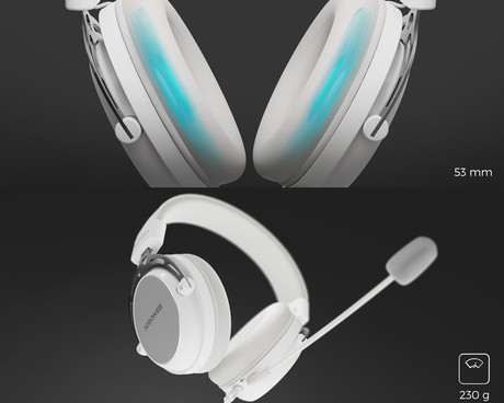 GENESIS TORON 301 naglavne slušalke, gaming / pisarniške, 2.0 STEREO zvok, snemljiv mikrofon / kabel, ultra lahka teža, univerzalna povezljivost, bele (Howlite White)