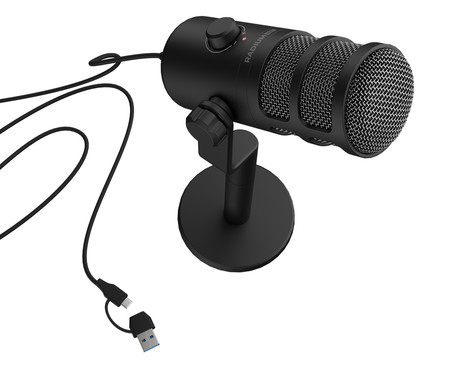 GENESIS RADIUM 350D profesionalni mikrofon, namizni / studijski, 192kHz, POP filter, gumbi za upravljanje, gumb MUTE, USB Type-C, PC / Mac OS, črn