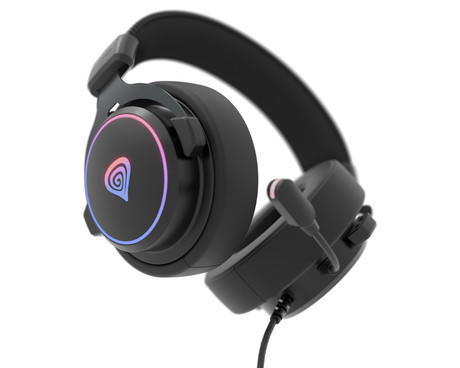 GENESIS NEON 764 naglavne slušalke, gaming / pisarniške, 7.1 STEREO VIRTUAL zvok, mikrofon, RGB LED osvetlitev, nadzor glasnosti, gumbi za upravljanje, programska oprema, črne (Onyx Black)