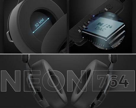 GENESIS NEON 764 naglavne slušalke, gaming / pisarniške, 7.1 STEREO VIRTUAL zvok, mikrofon, RGB LED osvetlitev, nadzor glasnosti, gumbi za upravljanje, programska oprema, črne (Onyx Black)