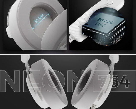 GENESIS NEON 764 naglavne slušalke, gaming / pisarniške, 7.1 STEREO VIRTUAL zvok, mikrofon, RGB LED osvetlitev, nadzor glasnosti, gumbi za upravljanje, programska oprema, bele (Howlite White)