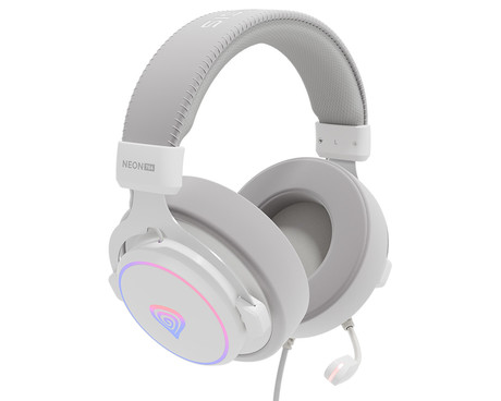 GENESIS NEON 764 naglavne slušalke, gaming / pisarniške, 7.1 STEREO VIRTUAL zvok, mikrofon, RGB LED osvetlitev, nadzor glasnosti, gumbi za upravljanje, programska oprema, bele (Howlite White)