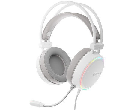GENESIS NEON 613 G2 naglavne slušalke, gaming / pisarniške, 2.0 STEREO zvok, mikrofon, RGB LED osvetlitev, nadzor glasnosti, gumbi za upravljanje, bele (Howlite White)