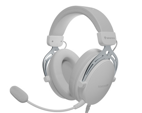 GENESIS TORON 531 naglavne slušalke, gaming / pisarniške, 2.0 STEREO zvok, snemljiv mikrofon / kabel, ultra lahka teža, univerzalna povezljivost, +dodatne ušesne blazinice, bele (Howlite White)
