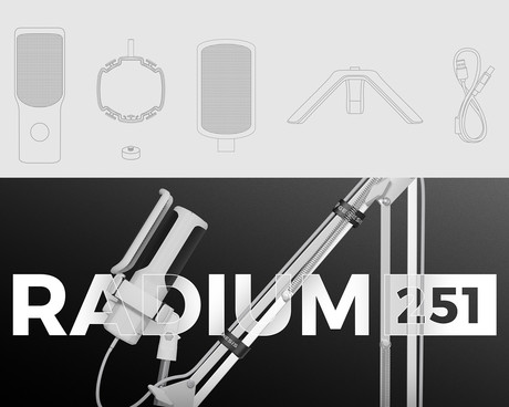 GENESIS RADIUM 251 profesionalni mikrofon, namizni / studijski, 192kHz, POP filter, gumb MUTE / GAIN, jack 3.5mm, USB Type-C, PC, RGB LED osvetlitev, bel