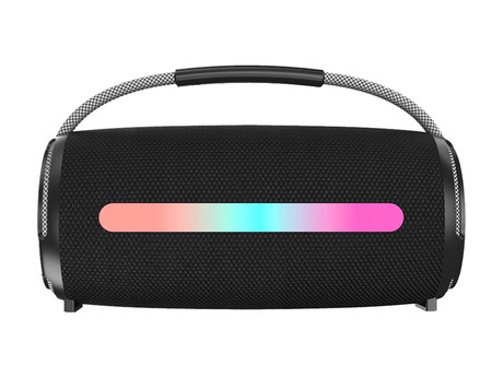 MANTA SPK140GO prenosni zvočnik, Bluetooth 5.3, FM Radio, 20W, TWS, polnilna baterija, RGB LED osvetlitev, USB / AUX / microSD, ročaj, črn (Eclipse Black)