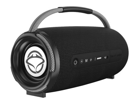 MANTA SPK140GO prenosni zvočnik, Bluetooth 5.3, FM Radio, 20W, TWS, polnilna baterija, RGB LED osvetlitev, USB / AUX / microSD, ročaj, črn (Eclipse Black)