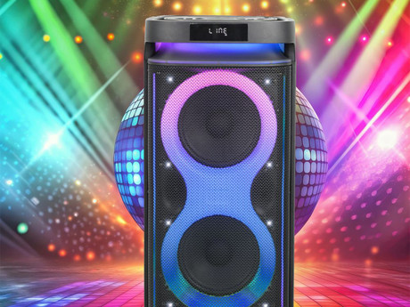 MANTA SPK0804B160 HEKTOR prenosni KARAOKE zvočnik, Bluetooth, 160W, TWS, Equalizer, polnilna baterija, RGB LED osvetlitev, USB / microSD / AUX / MIC-in, +mikrofon, +daljinec, črn