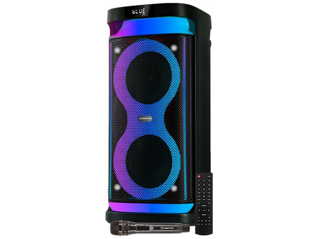 MANTA SPK0601B100 ARGOS prenosni KARAOKE zvočnik, Bluetooth, 100W, TWS, Equalizer, polnilna baterija, RGB LED osvetlitev, USB / microSD / AUX / MIC-in, +mikrofon, +daljinec, črn