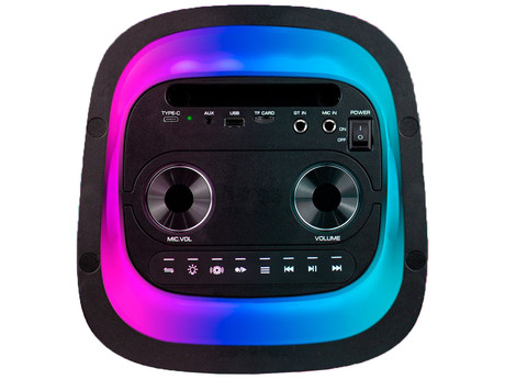 MANTA SPK0601B100 ARGOS prenosni KARAOKE zvočnik, Bluetooth, 100W, TWS, Equalizer, polnilna baterija, RGB LED osvetlitev, USB / microSD / AUX / MIC-in, +mikrofon, +daljinec, črn