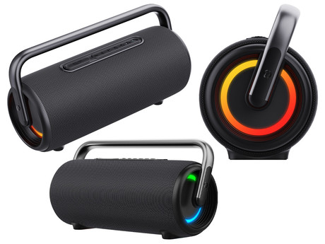 MANTA SPK530 ATLAS prenosni Boombox zvočnik, Bluetooth 5.3, 200W, TWS / Multi Link, polnilna baterija, RGB LED osvetlitev, IPX6 vodoodpornost, USB / AUX, Google Assistant / Siri, črn (Phantom Black)