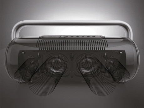 MANTA SPK325 NYX prenosni Boombox zvočnik, Bluetooth 5.3, 80W, TWS, polnilna baterija, RGB LED osvetlitev, IPX4 vodoodpornost, USB / AUX, Google Assistant / Siri, črn (Phantom Black)