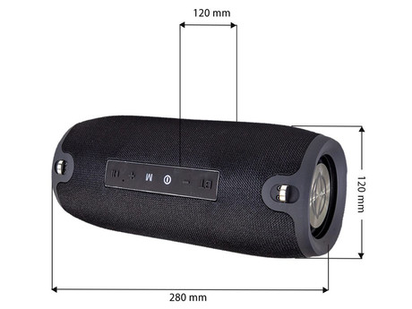 MANTA SPK15GO prenosni zvočnik, Bluetooth, FM Radio, 20W, TWS, polnilna baterija, USB / AUX / microSD, pas za nošenje, črn (Eclipse Black)