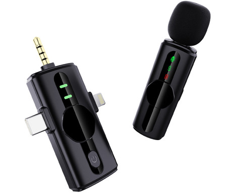 PLATINET PLMM11 brezžični mikrofon, mini, lavalier, polnilna baterija, 2.4GHz sprejemnik, doseg do 20m, Plug & Play, CLIP-ON montaža, +polnilna postaja, USB Type-C / Lightning, črn