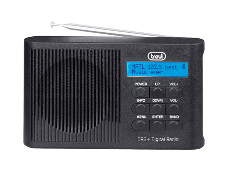 TREVI 7F91R Prenosni digitalni radio, DAB/DAB+/FM, polnilna baterija, črn