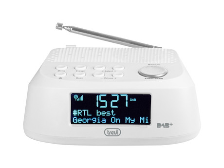 TREVI RC 80D4 Radio alarm ura + DAB/DAB+/FM Radio, USB polnilec, bela