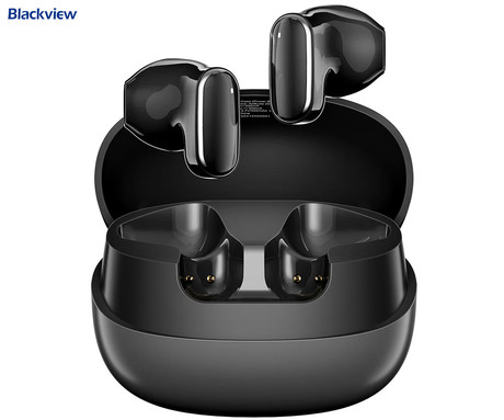 Blackview AIRBUDS 20 brezžične ušesne slušalke, Bluetooth 5.4, Advanced DNS, klicanje, mikrofon, polnilna postaja, do 29 ur, IPX7 vodoopornost, USB Type-C, črne (Carbon Black)