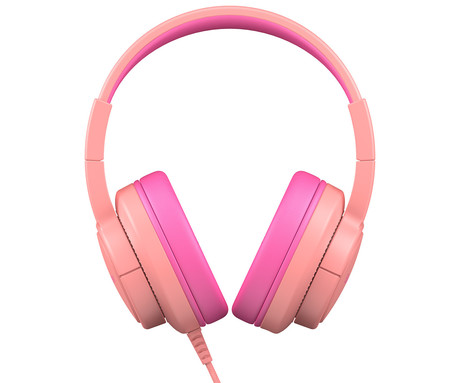 Blackview FITBUDS K1 otroške naglavne slušalke, nastavljive, zložljive, multifunkcijski gumb, klicanje, mikrofon, 2 načina BOOSTED/SAFE, 3.5mm jack, +adapter USB Type-C, roza (Rosy Pink)