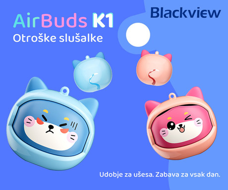 Blackview AIRBUDS K1 brezžične ušesne slušalke, otroške, Bluetooth 6.0, Ear-Clip namestitev, klicanje, mikrofon, polnilna postaja, do 22 ur, IPX4 vodoopornost, USB Type-C, roza (Blushy Pink)