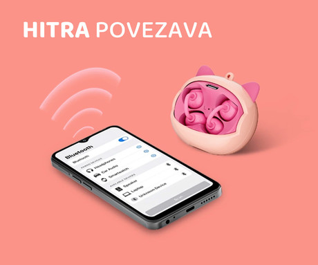 Blackview AIRBUDS K1 brezžične ušesne slušalke, otroške, Bluetooth 6.0, Ear-Clip namestitev, klicanje, mikrofon, polnilna postaja, do 22 ur, IPX4 vodoopornost, USB Type-C, roza (Blushy Pink)