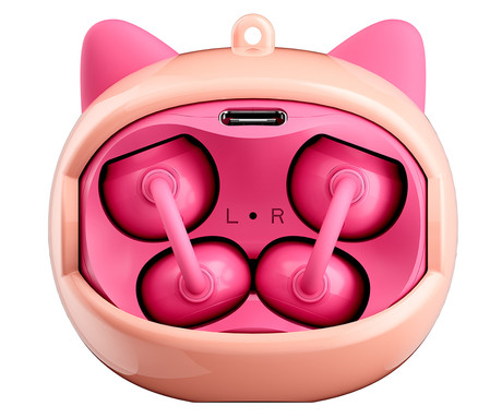 Blackview AIRBUDS K1 brezžične ušesne slušalke, otroške, Bluetooth 6.0, Ear-Clip namestitev, klicanje, mikrofon, polnilna postaja, do 22 ur, IPX4 vodoopornost, USB Type-C, roza (Blushy Pink)