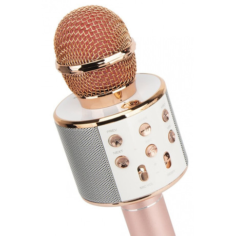 FOREVER BMS-300 Mikrofon & Zvočnik, Bluetooth, USB, microSD, AUX-in, ECHO način, modulacija glasu, KARAOKE, roza zlat (Rose Gold)