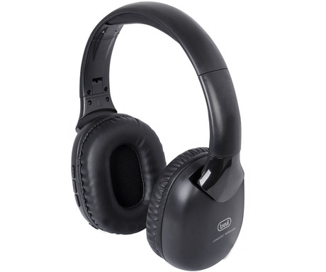 TREVI FRS 1490 RW brezžične TV naglavne slušalke, Hi-Fi priključek, 2.4GHz WIFI sprejemnik, domet 20m, polnilna baterija, polnilna postaja, samodejni izklop, 3.5mm minijack, črne