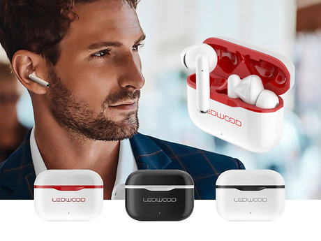 EOL - LEDWOOD CAPELLA brezžične slušalke, TWS, BT5.0, Voice, Touch, Super BASS, rdeče
